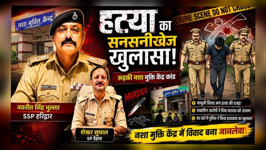 रूड़की के नशा मुक्ति केंद्र में हुए हत्याकांड का चंद घंटों में खुलासा! मामूली विवाद ने ली जान..
